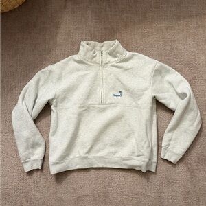Rhythm Light Gray Heather Quarter Zip Sweater